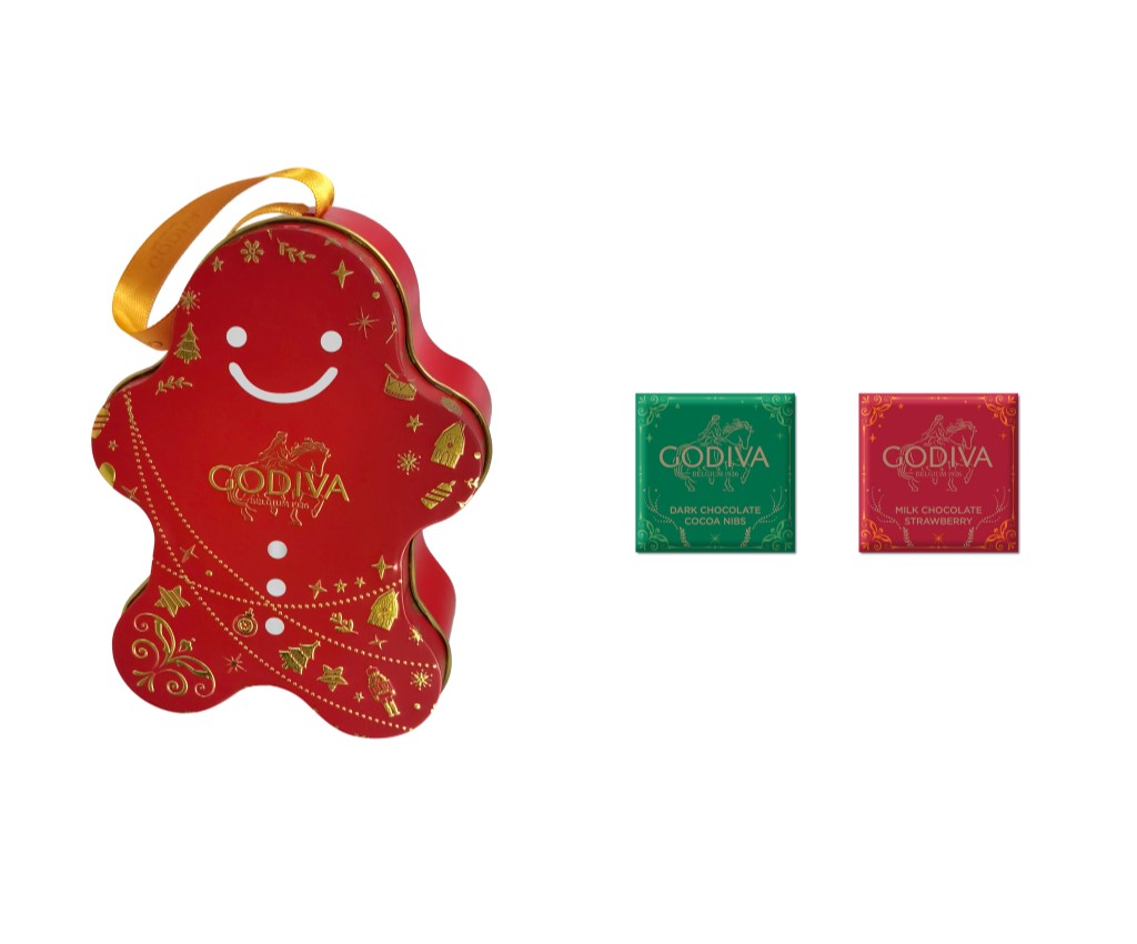 聖誕片裝巧克力薑餅人型鐵盒 10顆裝